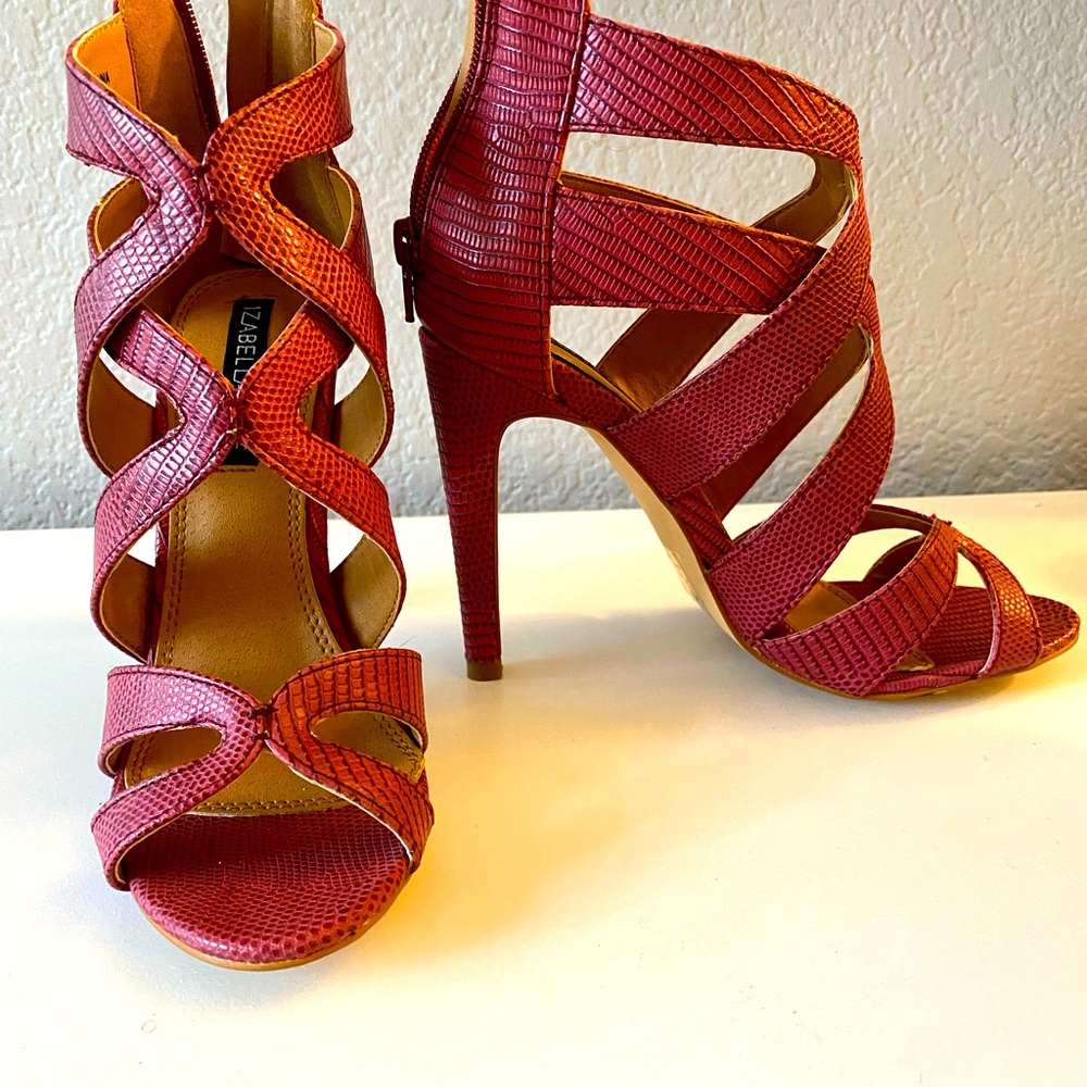 Gorgeous Red Snake Print heels
